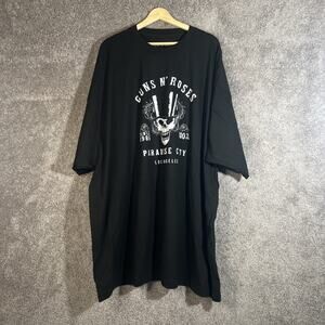 Guns N' Roses Men’s 5XL Graphic Band Tee Black Cotton Short Sleeve T-Shirt Rock